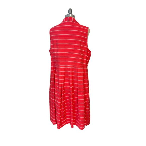 Talbots Orange & White Striped Sleeveless Spring Dress 16W - Picture 3 of 5
